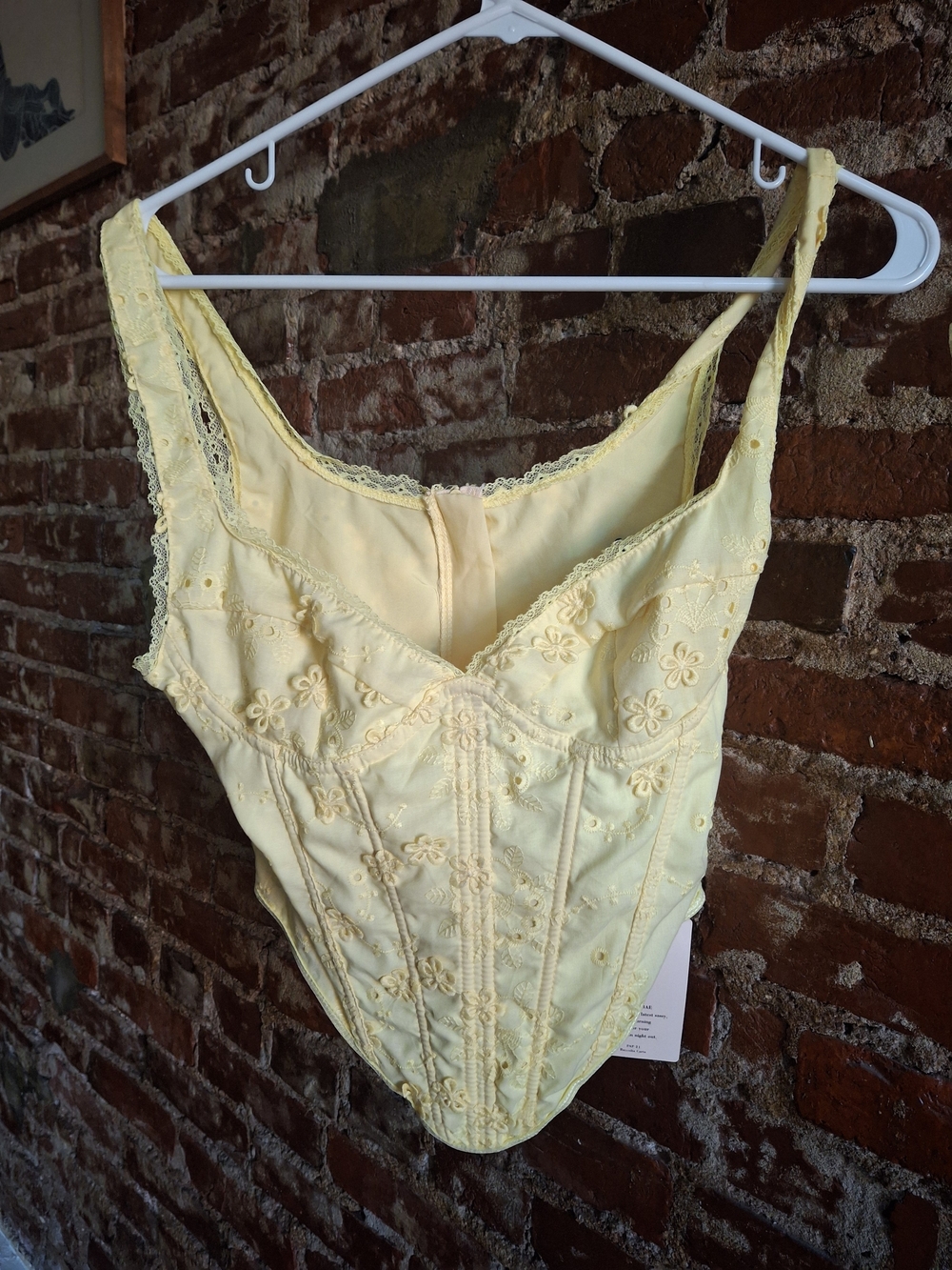 SHEINbae Yellow Floral Corsette NWT